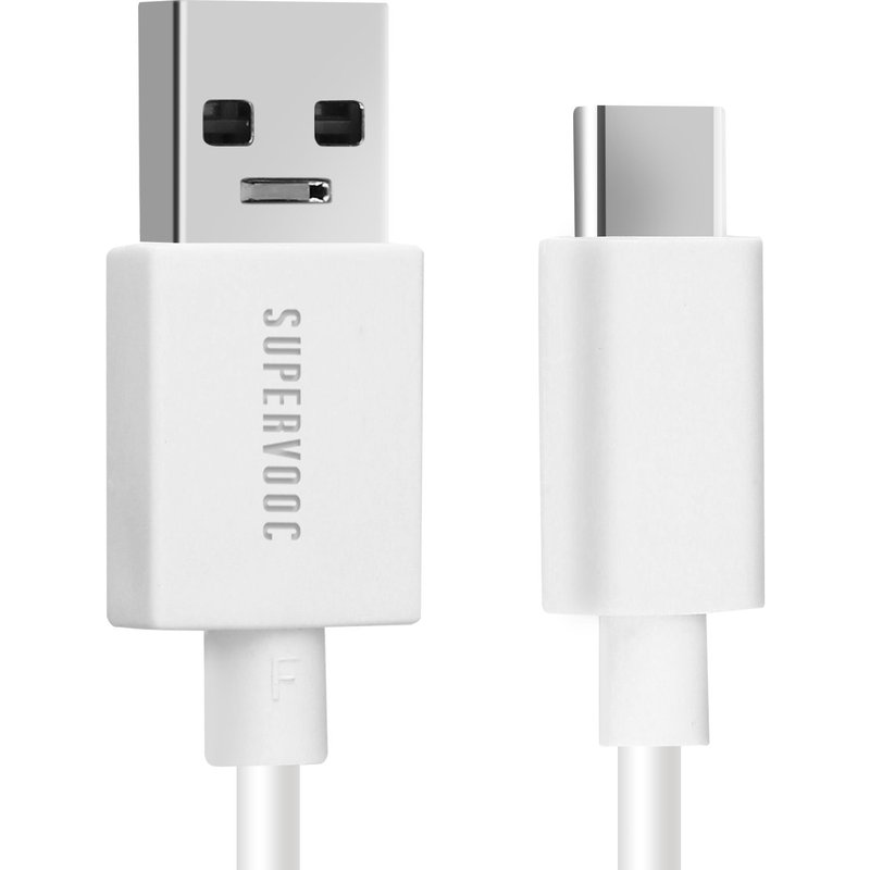 Câble USB vers USB-C Original Oppo SuperVOOC 65W Blanc 1m