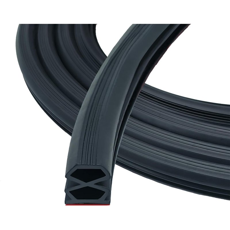 Noir Bande d'étanchéité autocollante 10mmx12mm pour portes fenêtres Joint en caoutchouc/anti-collision/antibruit/étanche à l'eau/antipoussière 6m