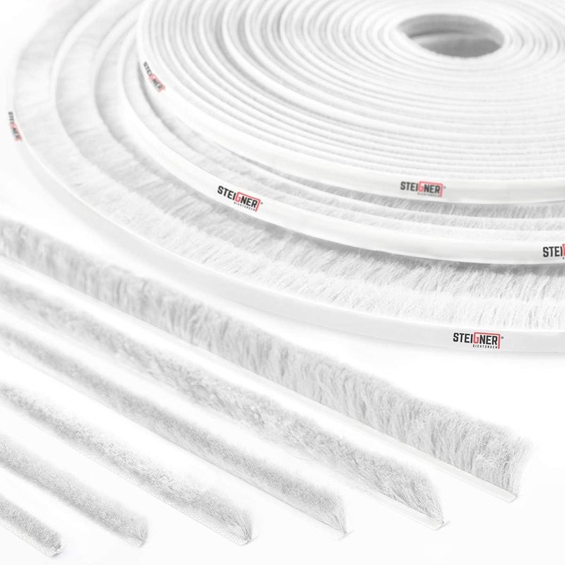 15m Joint brosse adhésif pour porte coulissante BLANC,bande de brosse anti-poussière,hauteur 4 mm