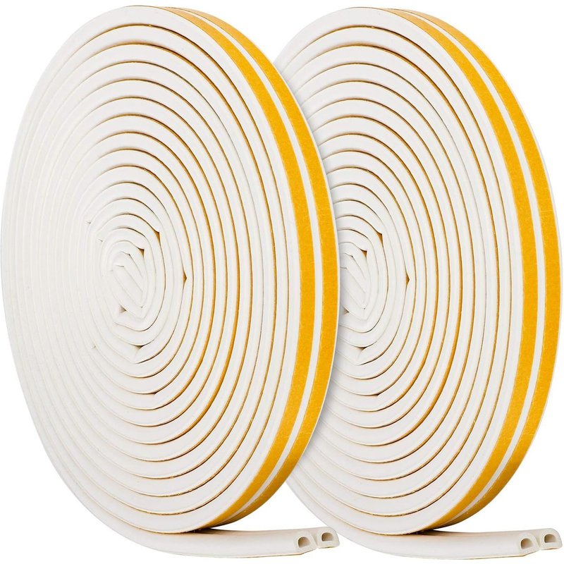 Bande de Joint 9mm(W)x6mm(T) D-Profil Auto-adhĂ©sif Joint d'Ă©tanchĂ©itĂ© de Porte pour fenĂȘtre Preuve de Collision 20M