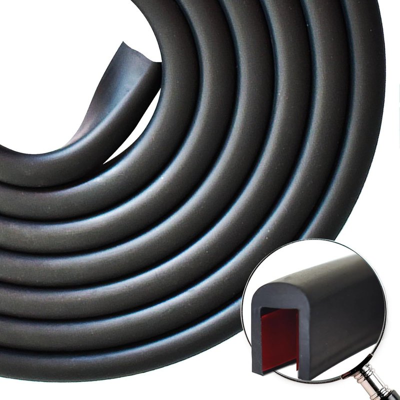 Protection bord de tôle,joint bord de tôle,joint en U,pour bords de 5 mm à 6,4 mm,EPDM,adhésif interne,idéal pour protéger les bords de portes,fenêtres et tôles métalliques. 3 mètres