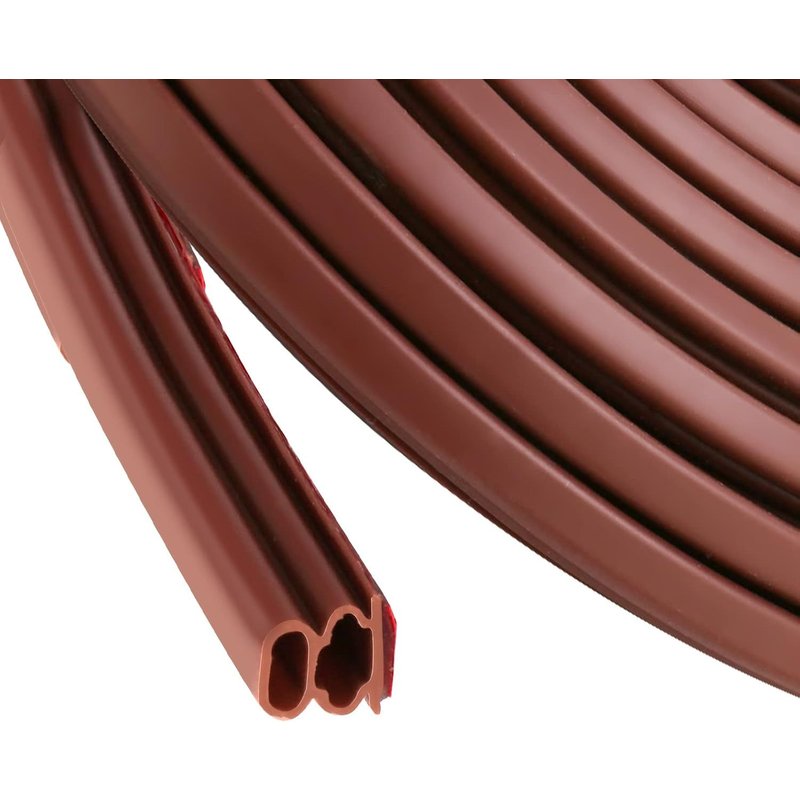 Marron Bande d'étanchéité autocollante 10mmx10mm pour portes fenêtres Joint en caoutchouc/anti-collision/antibruit/étanche à l'eau/antipoussière 15m