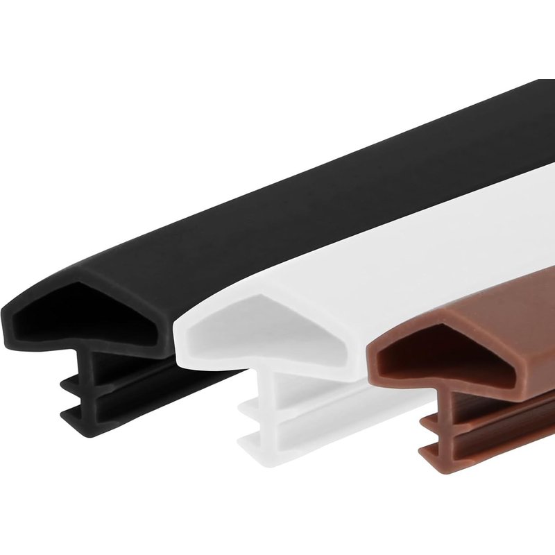 Joint de porte,en caoutchouc TPE,largeur de rainure : 4 mm,largeur de feuillure : 12 mm,joint de porte d'intérieur (10 m,noir)