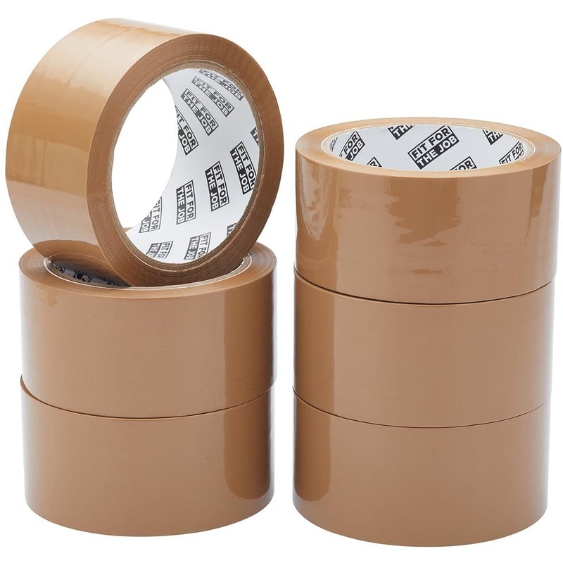 Ruban adhésif pour colis-Ruban brun robuste pour boîtes d'emballage,48 mmx66 m,6 rouleaux-Emballage à usage général silencieux,joint adhésif sécurise
