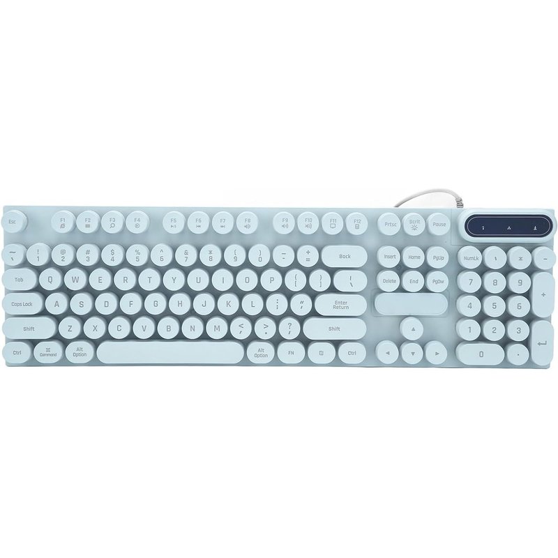 Clavier De Jeu Mécanique Usb Filaire, 104 Touches Rondes Rétroéclairées, Pieds Ergonomiques Pliables, Touches Multimédia, Clavier Filaire Pour Pour Android Pour Os X (Blue)