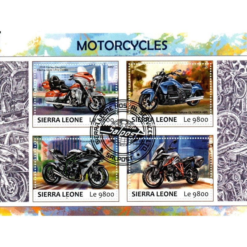 Lot Timbres Thematique " Motos 17