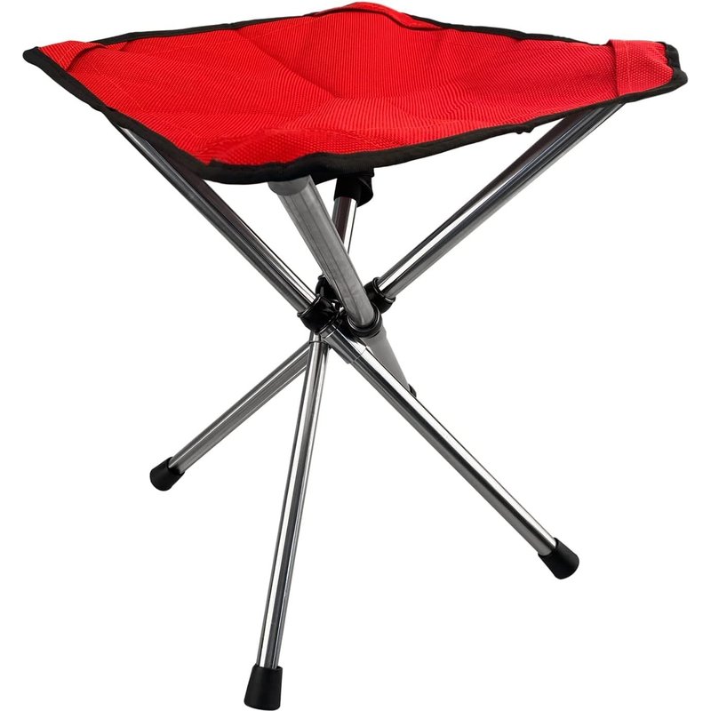 (Rouge - L)Tabouret Pliant Camping Siège De Pêche Trépied Pliable Petit Tabouret Télescopique Portable Léger Pour Randonnée Voyage Plage Bbq