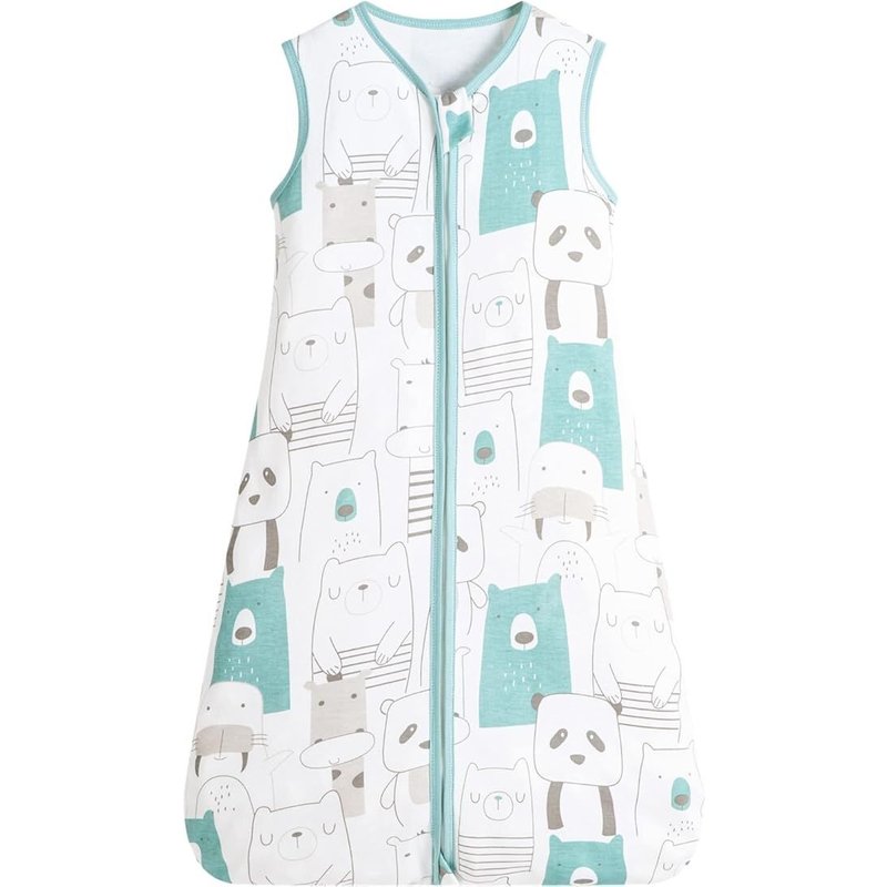 Gigoteuse Bébé Coton Turbulette Gigoteuse Été Fille Et Garçon,Sans Manches Sac De Couchage Pour Bébé Longueur 65-90cm Pour Bébé De 0 À 18 Mois (M, Panda)