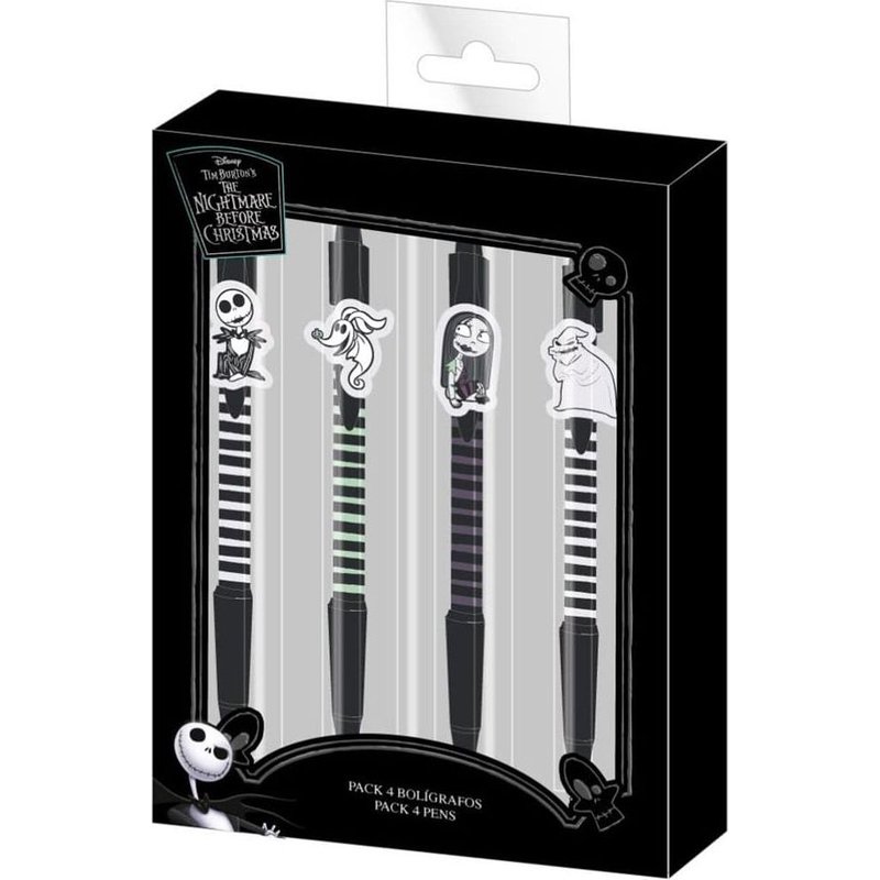 L'étrange Noël De Monsieur Jack - Pack 4 Stylos À Bille Personnages