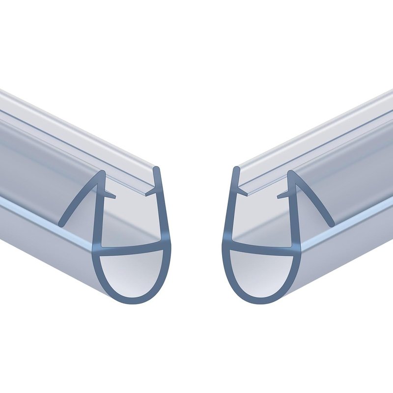 Joint de Douche pour Paroi en Verre,100CM 2PCS 4-6mm Barrière de Douche,Joint Porte Douche pour Vitre,Joint d'Étanchéité Cabine Douche Barrière Pliable,PVC Extra-épais (Transparent)