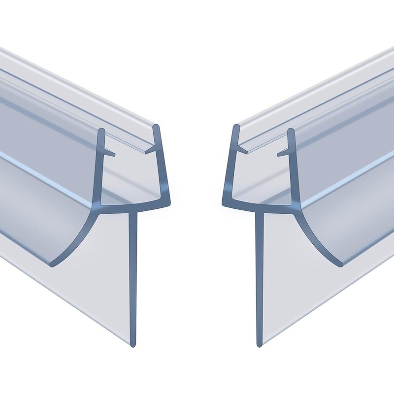 Joint de Douche pour Paroi en Verre,100CM 2PCS Barrière de Douche,Joint Porte Douche pour Vitre 4-6mm,Joint d'Étanchéité Cabine Douche Barrière Pliable,PVC Extra-épais (Transparent)