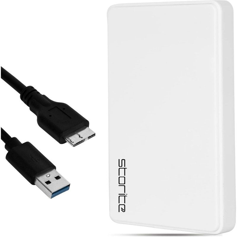 Disque Dur Externe 320Go Hdd Usb3.0 Ultra Rapide Et Fin Pour La Sauvegarde Des Données U2013 Disque Dur Portable Compatible Pour Mac, Ordinateur Portable, Pc, Ps4, Console De Jeu (Blanc)