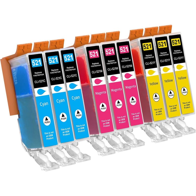 520 521 Ink Cartridges Compatible with Canon PGI-520 CLI-521 Pixma iP3600 iP4600 iP4700 MP550 MP540 MP560 MP620 MP630 MP640 MP980 MP990 MX870 MX880 MX870 MX880 600 Pack From 9