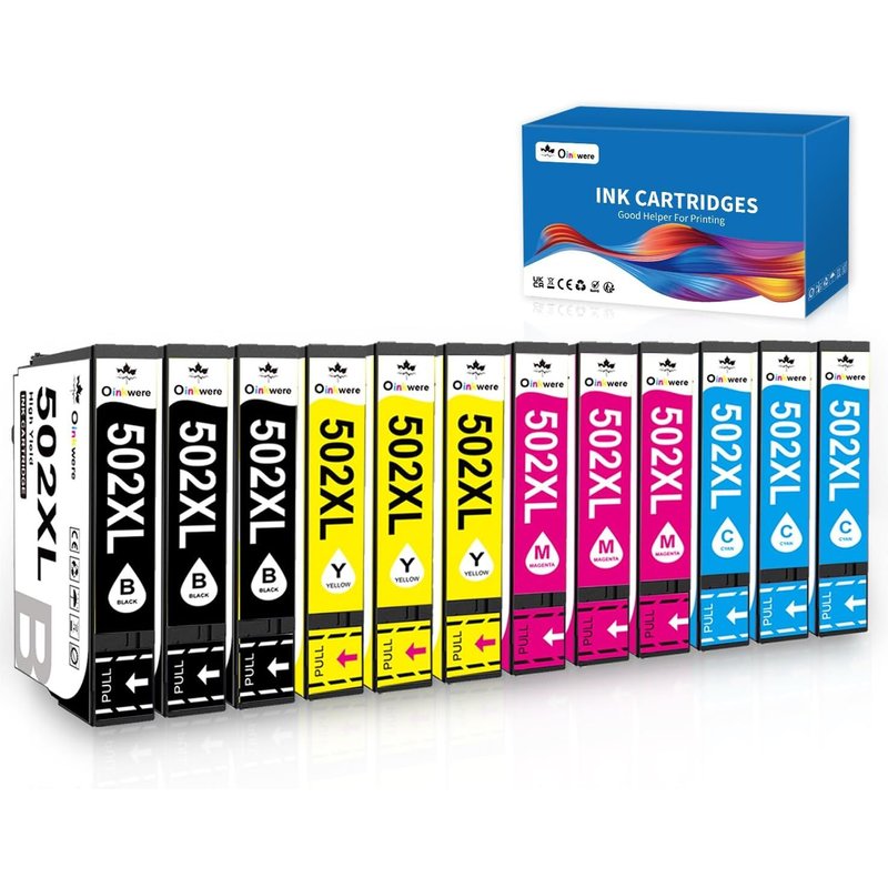 502XL Ink Cartridges Compatible with Epson 502 XL Multipack Cartridges for Expression Home XP-5150 XP-5100 XP-5155 XP-5105 Workforce WF-2860 WF-2865 WF-2880 WF-2885 (12 Packs)