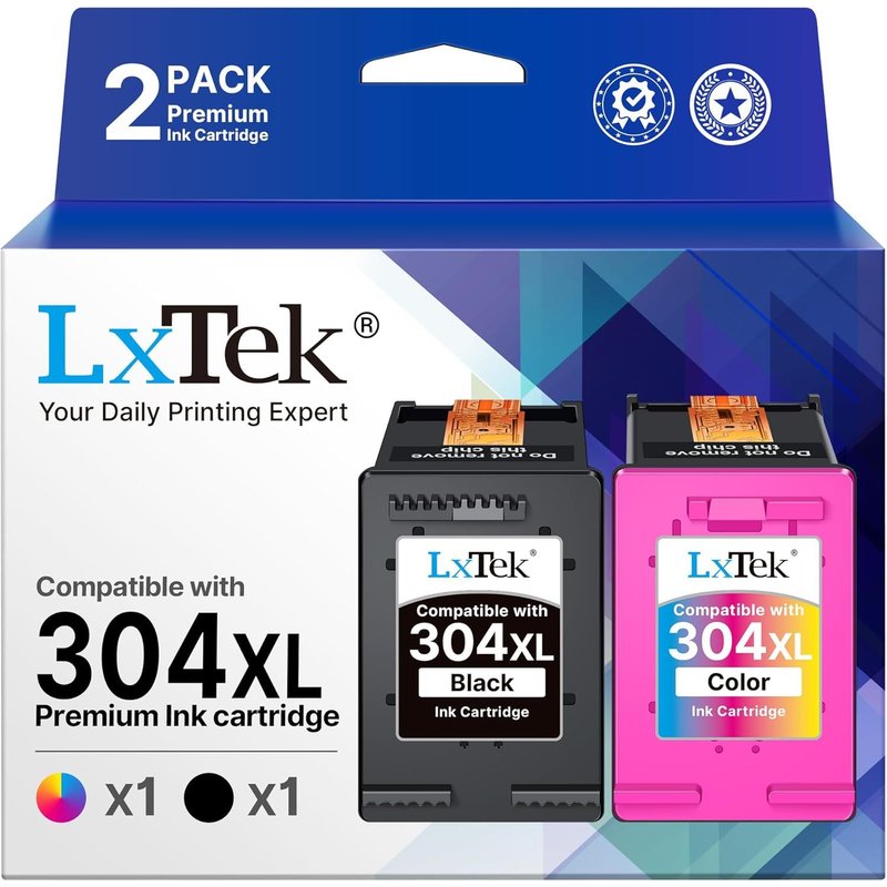 304 XL Ink Cartridges Compatible with HP 304 Black and Colour Pack for 304XL Ink Cartridges for HP Envy 5030 Deskjet 3760 2630 2620 2625 Envy 5010 5020 5032 (Black Colour, 2-Pack)