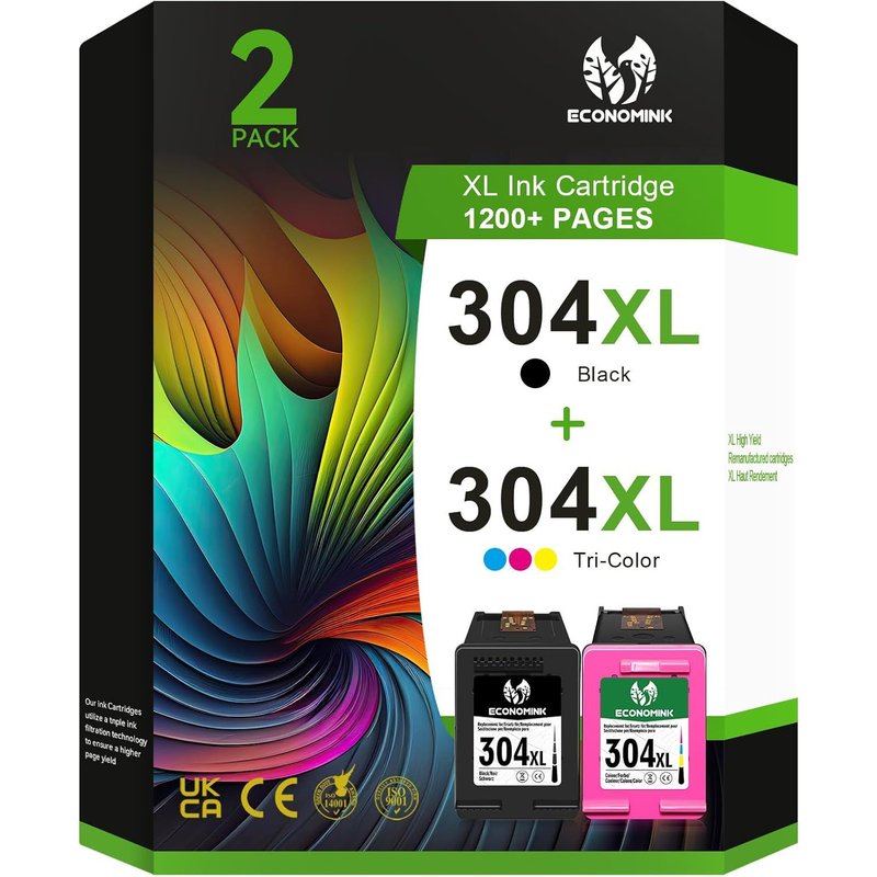 Cartucce 304, Cartucce 304 Nero e Colore Sostituzione per HP 304 XL, Inchiostro Stampante 304 per DeskJet 3720 3762 2630 2622 3760 3730 3735 2620 2633 Envy 5033 0 503 2 5020 5010 Stampanti