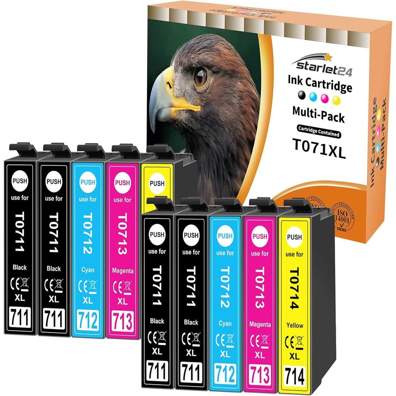 T0715 10 x Compatible Ink Cartridges for Stylus BX300F SX610FW SX600FW SX510W SX510W SX400 SX410 SX410 SX415 SX100 SX200 SX210 SX210 SX210 SX22 15. SX2 18 DX4400 DX7400