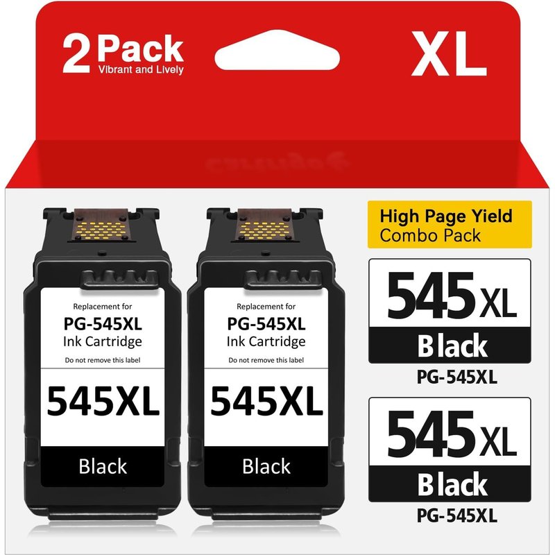 PG 545 XL Ink Cartridge Replacement for Canon 545 XL, Canon 545 XL Black for Pixma MX495 MX490 iP2800 iP2850 MG2450 MG2550 MG2950 MG3051 MG2550S MG2950S (2 Black)