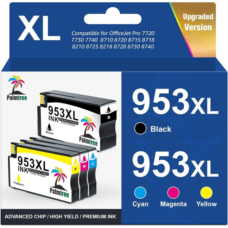 953XL 953 XL Remanufactured Ink Cartridge for HP 953 XL Cartridge Compatible with HP OfficeJet Pro 8720 8730 7740 7720 7730 8210 8718 8710 8725 8715 8728 8218 8719 8715 740 Pack of 4)