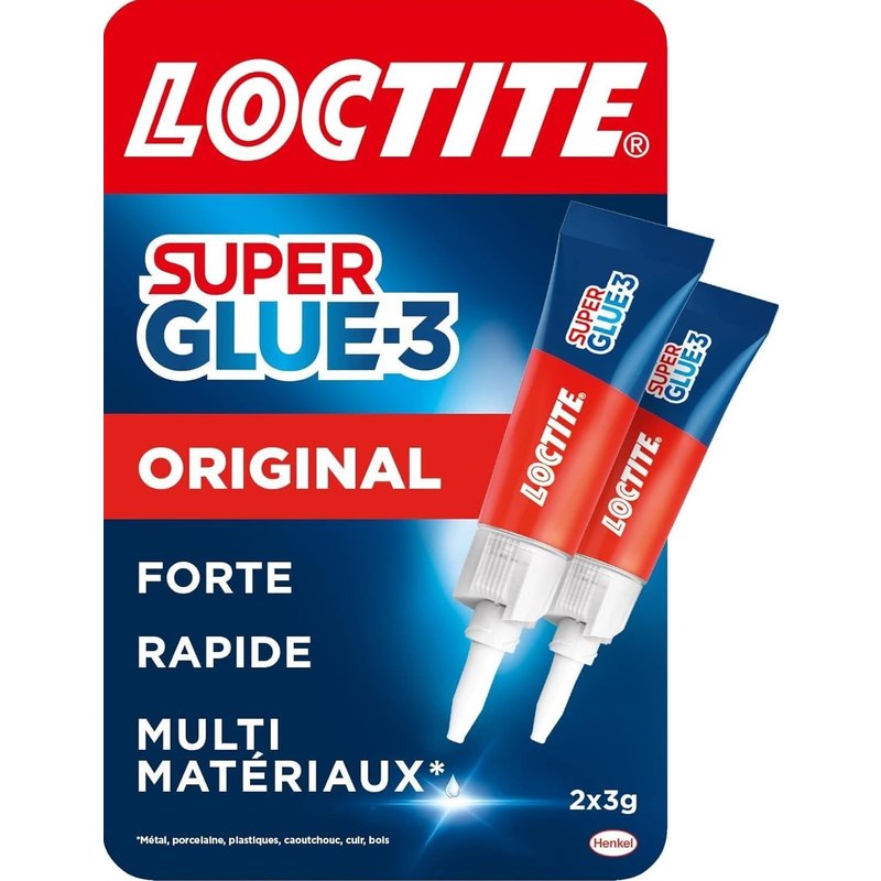 Colles Cyanoacrylates SUPERGLUE-3 Liquide Universal Tube 3g Lot de 2 Blister Carton 24uc