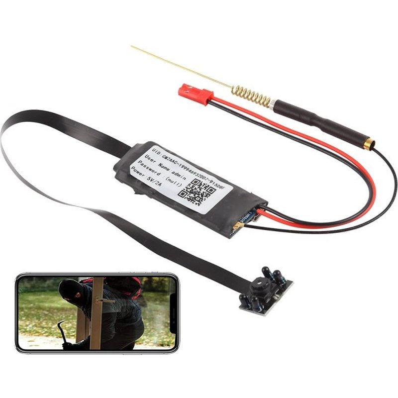 Mini Caméra de Surveillance FHD DVr Android iOs Wifi Vision Nocturne Noir + SD 16Go YONIS