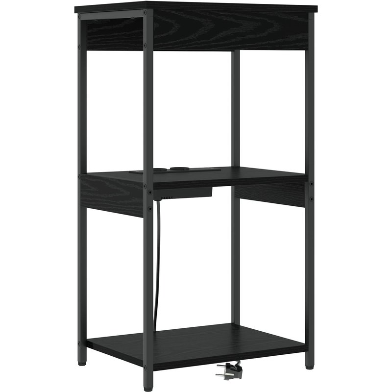 Vidaxl Table De Nuit Avec Station De Chargement Chêne Noir