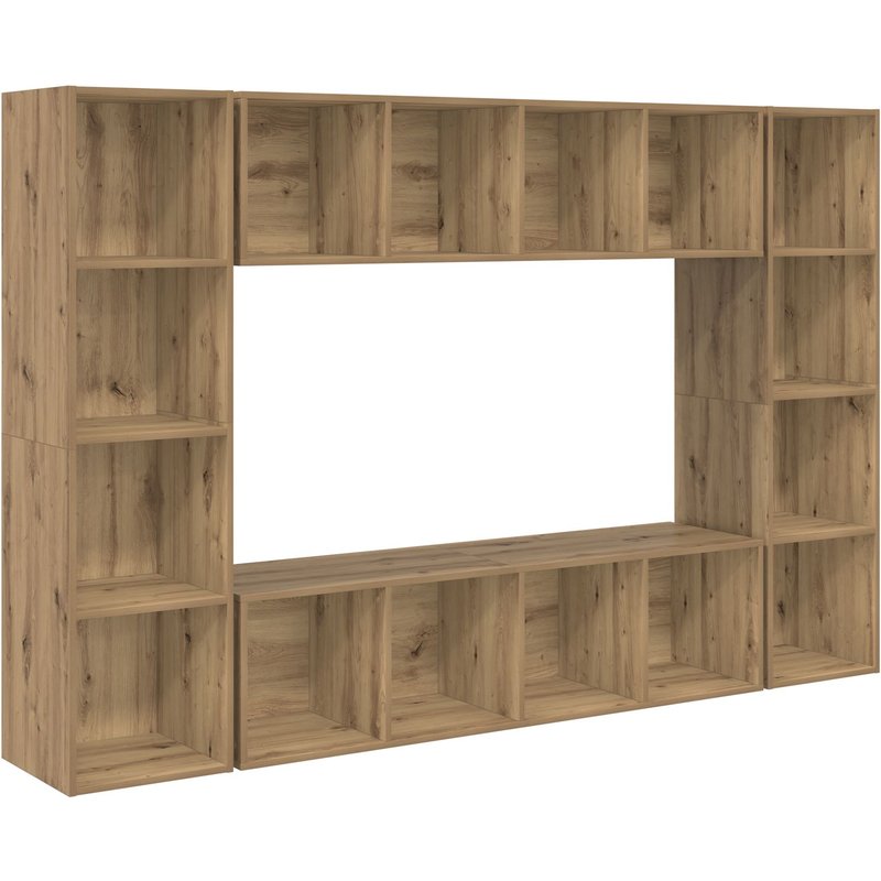 Vidaxl Ensemble Meuble Tv 4 Pcs Marron 37 X 37 X 142.5 Cm