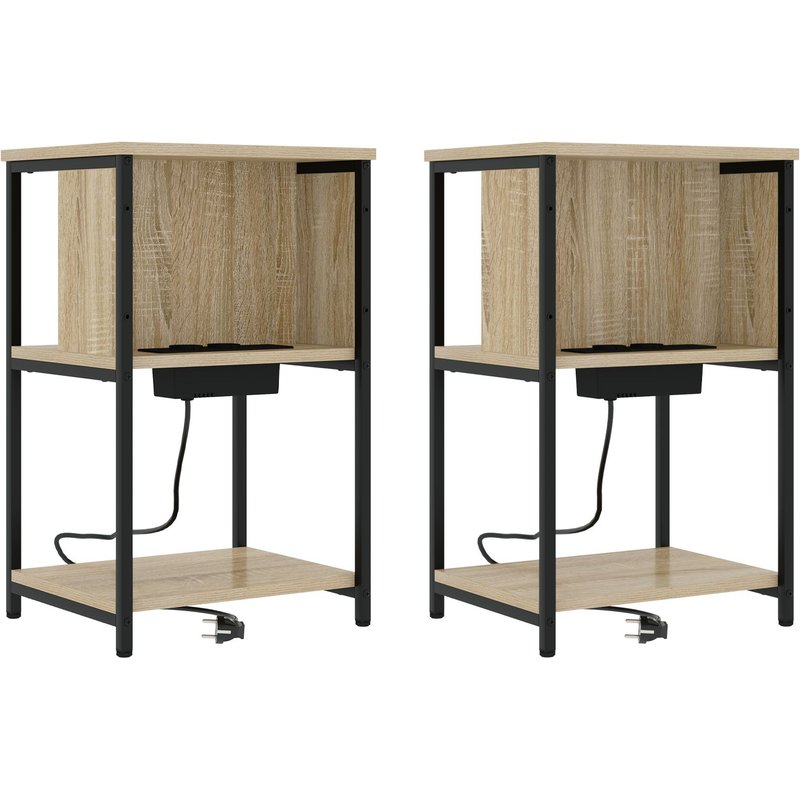 Vidaxl Cabinet De Chevet 2 Pcs ChĂŞne Sonoma 38 X 31 X 61 Cm