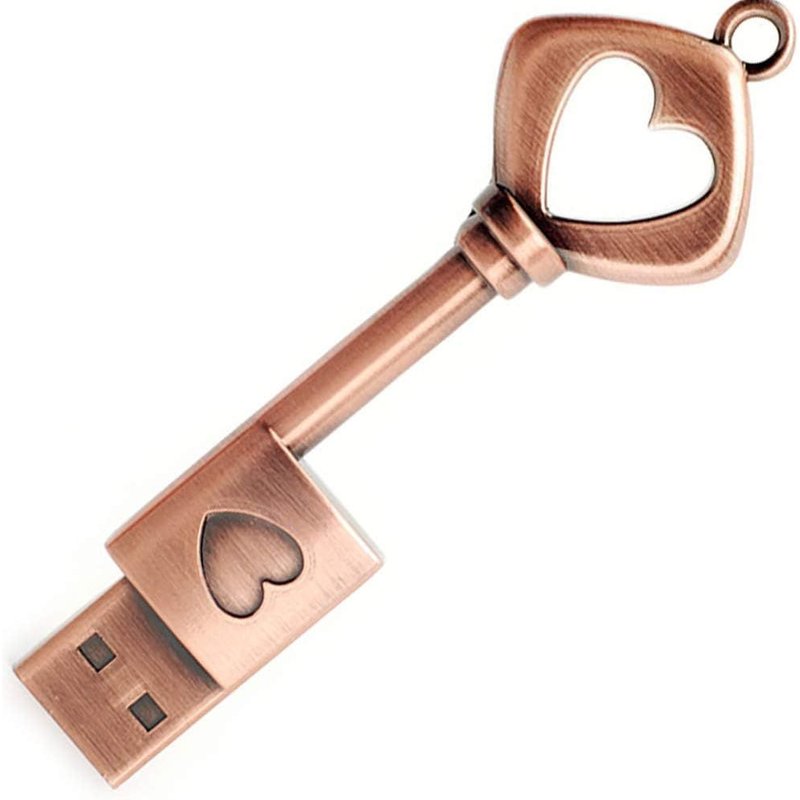 Clé USB 32 Go, Clef USB en Forme de Clé Rétro Métal Mémoire Stick USB 2.0 Pen Drive