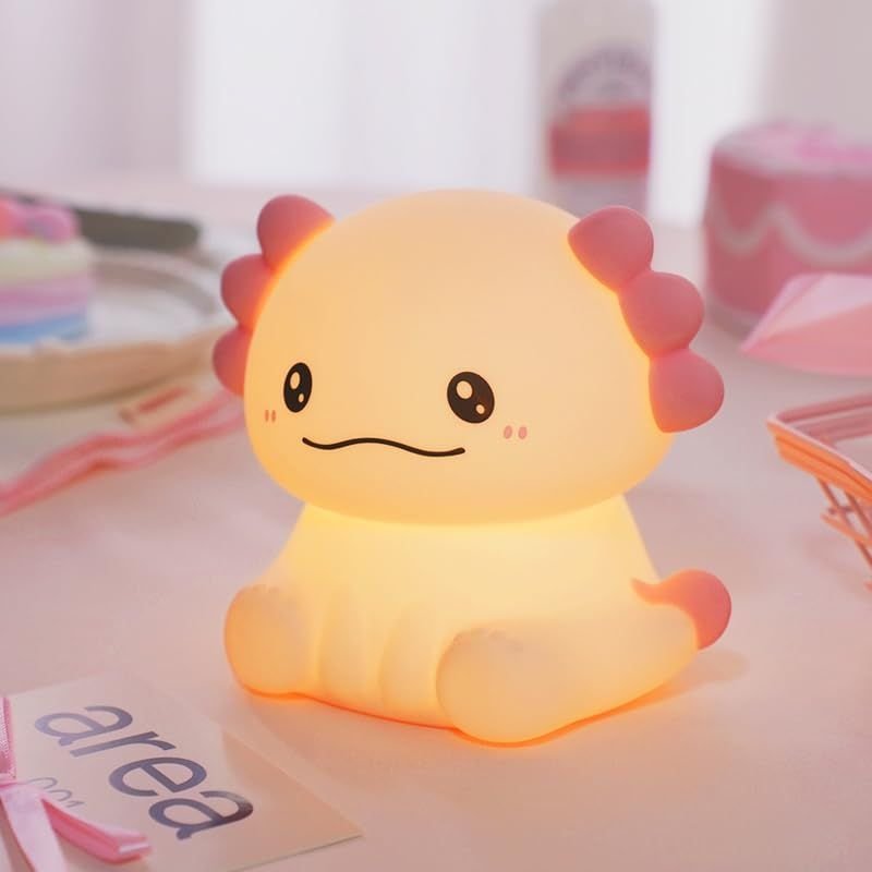 Veilleuse Bébé, Veilleuse Mignonne Pour Enfants, Veilleuse' Rechargeable Pour Bébés Avec 7 Couleurs Changeantes, Lampe Pour Enfants Décoration De Chambre Cadeau Pour Enfants Et Femmes(Axolotl 2)