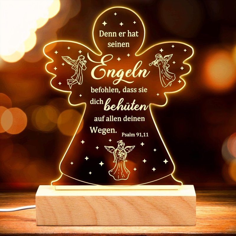 Veilleuse Ange - Cadeau De BaptĂȘme Pour Fille - Cadeau De BaptĂȘme - Ange Gardien - Cadeau De Confirmation Pour BĂ©bĂ© - Cadeau De Communion Pour Naissance Garçon Et Fille