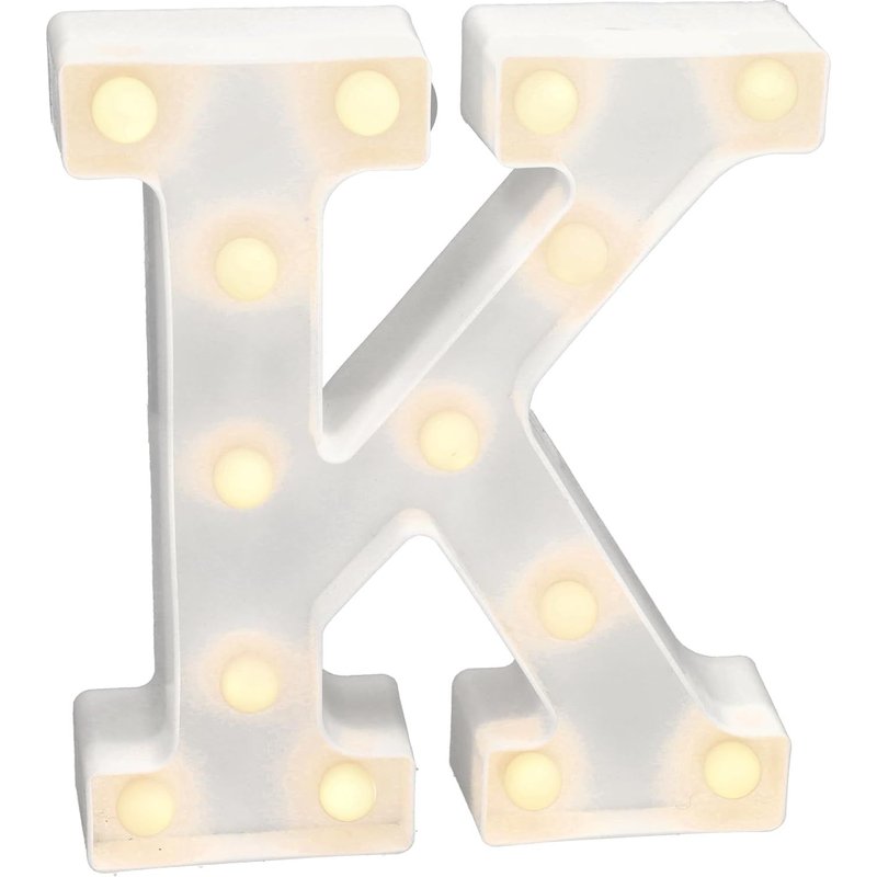 - Lettres Led Avec Lumières, Lettre K Avec Lumière Chaude Pour Décoration Et Ambiance, Éclairage De Nuit De Chevet, Anniversaires, Mariages, Vitrines. Fonctionnant Sur Batterie