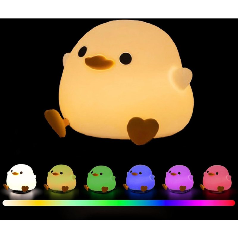 Veilleuse Enfant, Sept Couleurs Réglables Veilleuse Canard Pour,Lampe Enfant Rechargeable Par Usb, Veilleuse Bébé Avec Fonction Minuterie,Pour Chambre Bebe,Décor De Chambre De Enfant