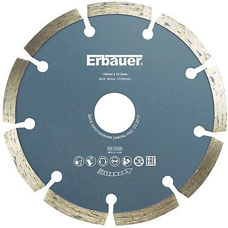 Disque diamant discontinu Erbauer 125x22 2 mm