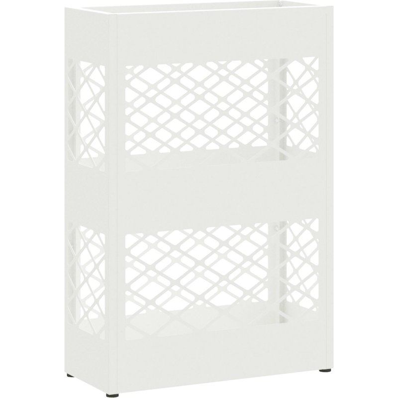 Vidaxl Porte-Parapluie Treillis Avec Stockage Blanc 28 X 12 X 41 Cm Acier