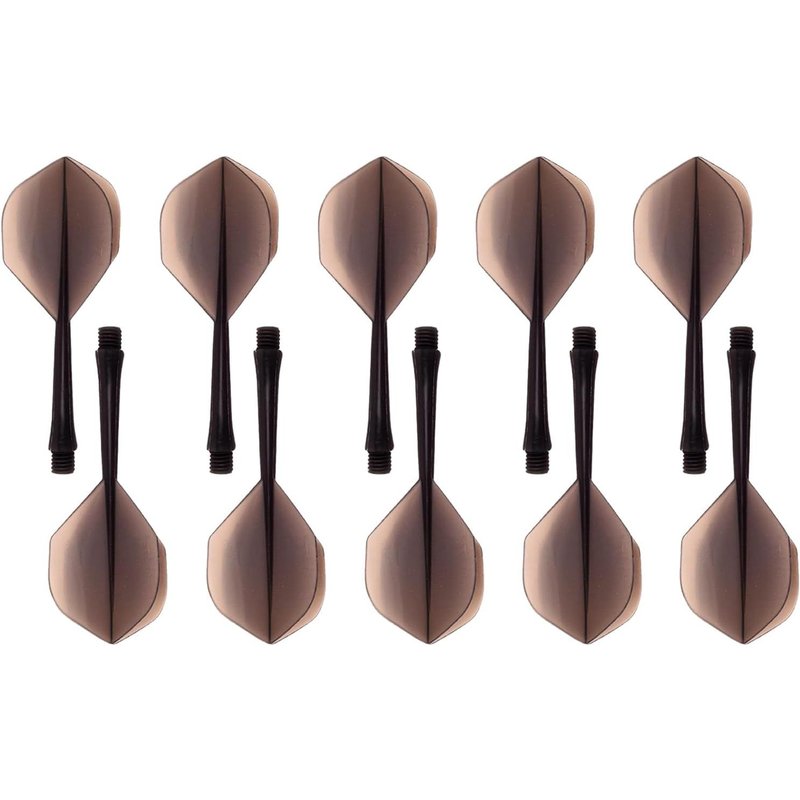 10 Pièces Arbre de Fléchette Intégré,des Fléchettes en Plastique Volant,Grand Manche de Fléchette À Ailes,Kit De Vol de Fléchettes en Plastique Durable (Noir)