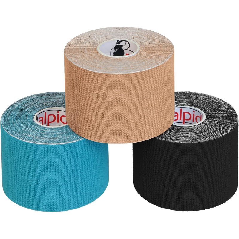 Ruban Adhésif de Kinésiologie 5 m x 5,0 cm Diverse Couleurs 1/3/ 6/12 Rouleaux E -Book Exemples D'application Bandes Kinesiology Tape,Couleur:mixte,Quantité:3 rouleaux