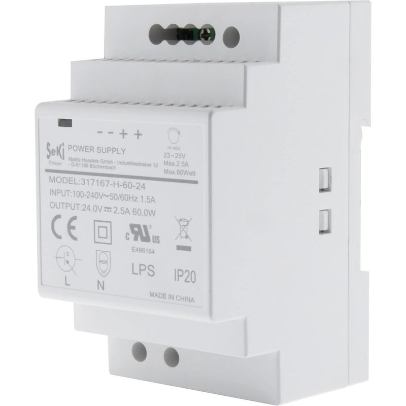 Bloc d'alimentation pour rail DIN H-60-24-24 V-2,5 A-60 W-Rail DIN