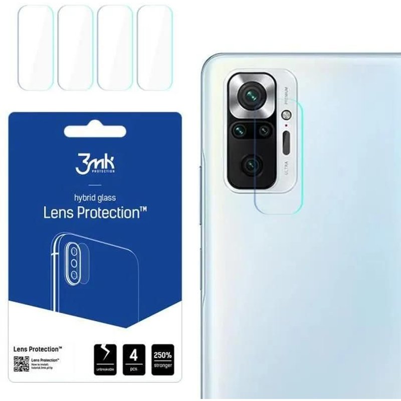 Lot de 4 protections d'objectif 3MK Xiaomi Redmi Note 10 Pro - transparent - TU