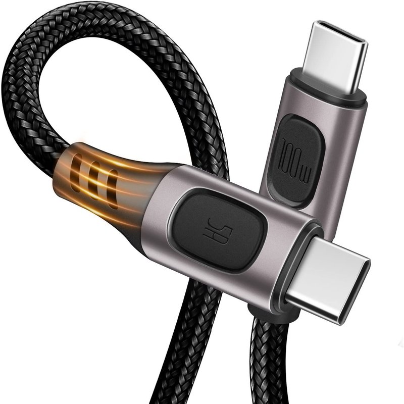 Câble de chargeur USB C vers USB C (1,5 m), câble USB C de charge rapide 100 W PD pour iPhone 15 Pro Max, Samsung Galaxy S22/S21, Note 20/10 Ultra, MacBook Air/Pro et autres appareils USB-C