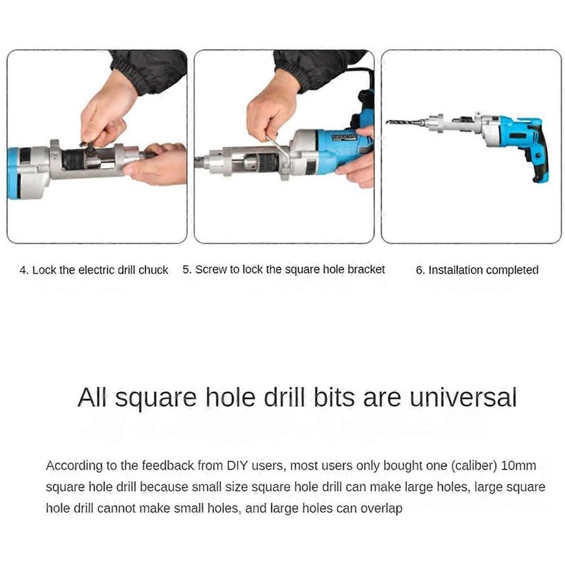 Adaptateur de foret ¿¿ trou carr¿¿ Fixation du support de fixation du foret