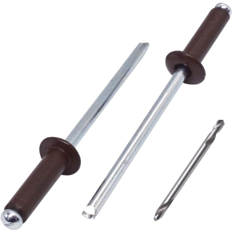 Lot de 80 rivets aveugles peints 4,0 x 14 mm,rivets pop en aluminium,foret inclus (marron chocolat RAL 8017)