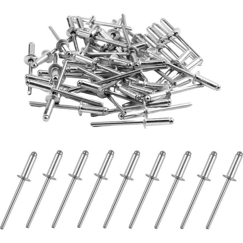 50 Pièces de Rivets Aveugles en Aluminium 4 x 12 mm,Rivets à Bout Ouvert,Rivets Pop