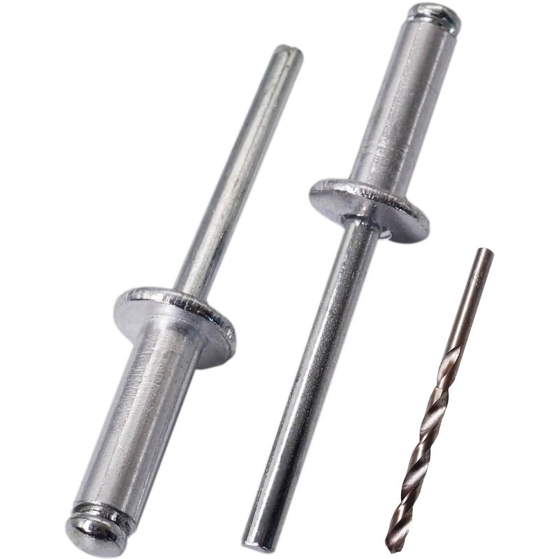 Lot de 130 rivets aveugles en aluminium 6,0 x 20 mm,mandrin en acier,rivets pop Ă tĂȘte bombĂ©e,rivets DIN 7337,foret inclus