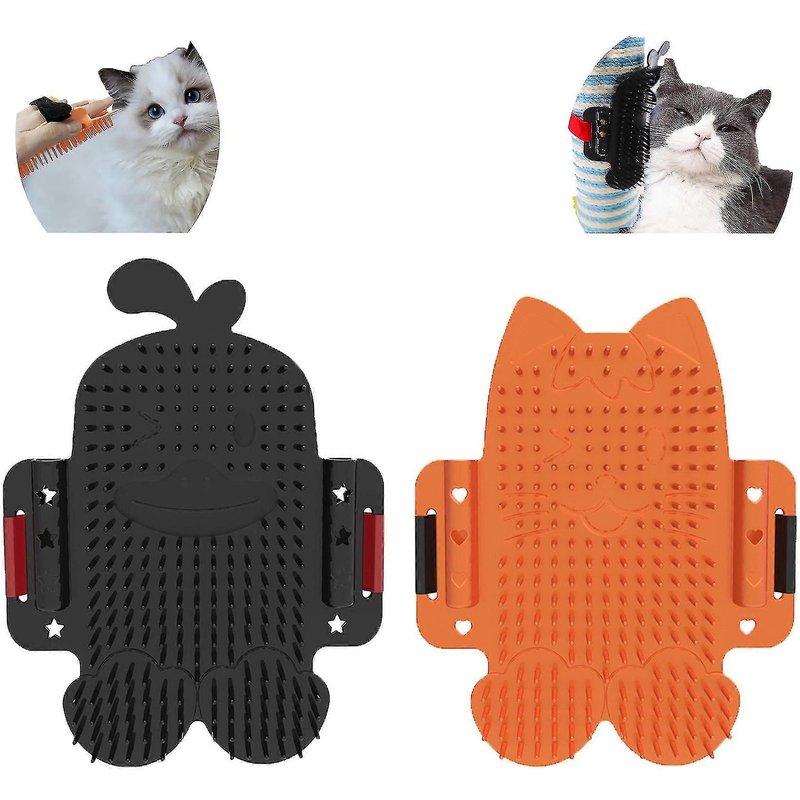 Lot De 2 Brosses De Toilettage Pour Chat, Peignes De Massage Pour Animaux De Compagnie, Grattoir Mural Pour Chat, Brosses De Toilettage Pour Chats D'intérieur, Brosse De Bain Pour Chien Avec Herbe À