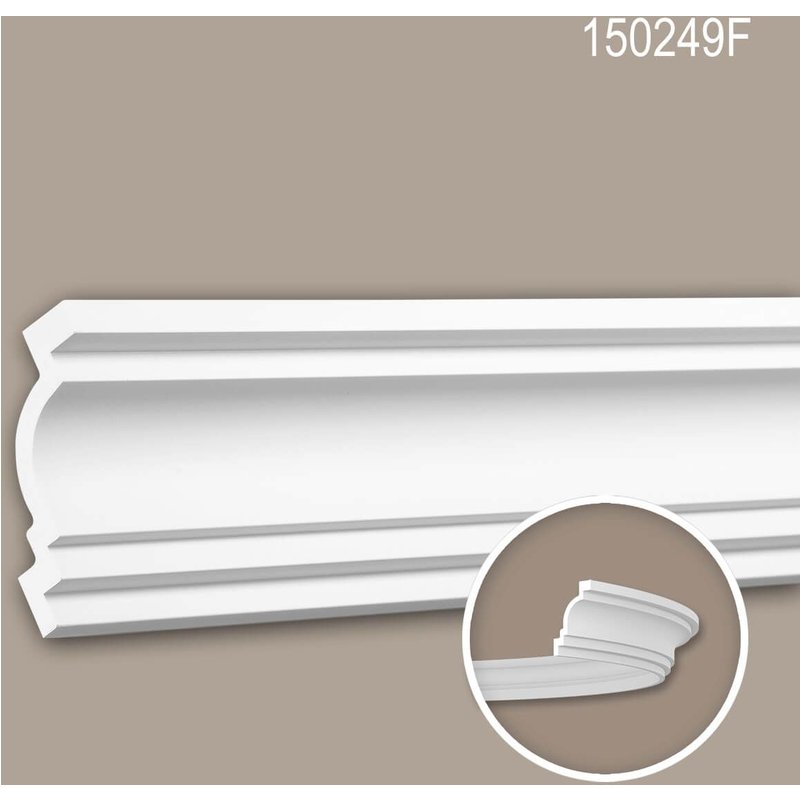 Corniche Profhome 150249F Moulure de plafond Moulure flexible Moulure en stuc Moulure décorative style Néo-Classicisme blanc 2 m