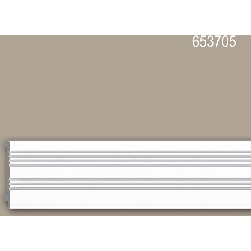 Plinthe Profhome 653705 Planchette Corniche pour éclairage indirect Corniche Cimaise Moulure en stuc Moulure décorative design moderne blanc 2 m