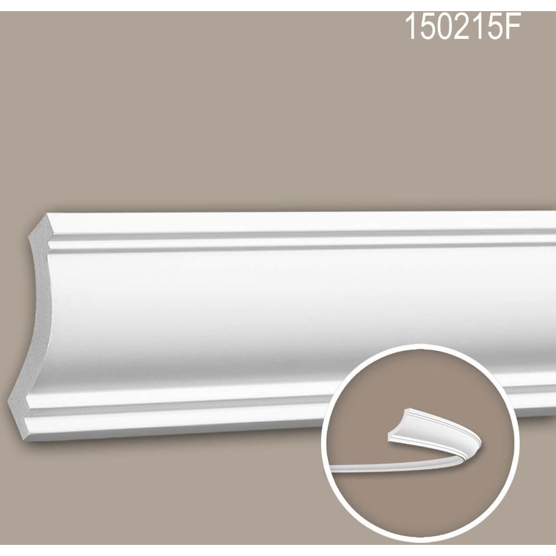 Corniche Profhome 150215F Moulure de plafond Moulure flexible Moulure en stuc Moulure décorative style Néo-Classicisme blanc 2 m