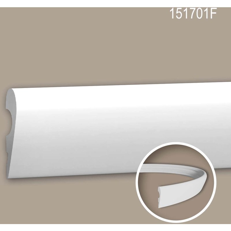 Cimaise Profhome 151701F Frise Moulure flexible Moulure en stuc Moulure décorative design intemporel classique blanc 2 m