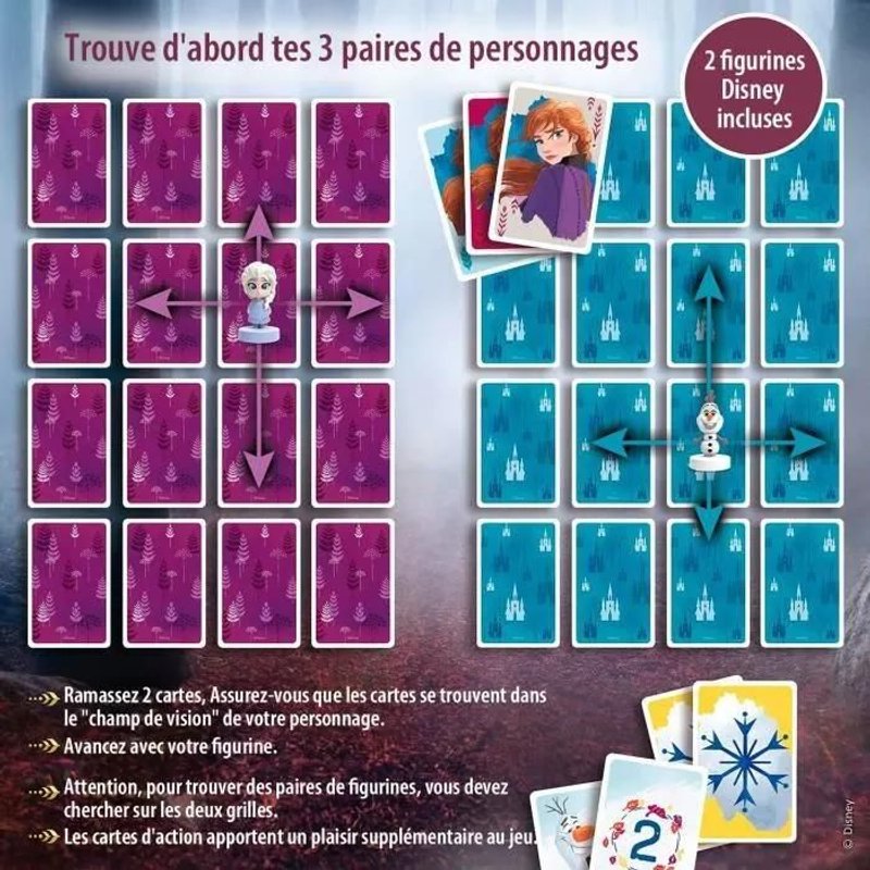 La Reine Des Neiges 2 - Mémo Action 55 Cartes
